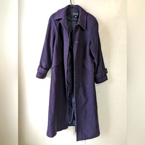 London Fog Luxury Wool Purple Overcoat 💜 Size 12